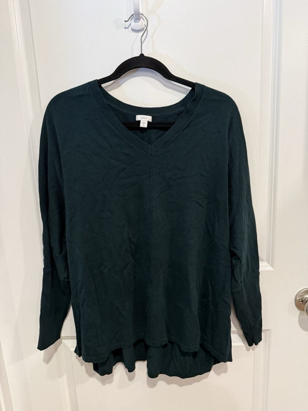 J. Jill Pure Jill Women’s Sz M Knit Pullover Tunic Sweater V-Neck Cotton Blend